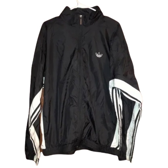 00'S adidas windbreaker men's XXL size polyester black type Vintage Second Hand